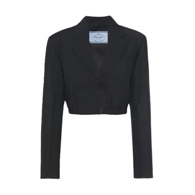 (Women) PRADA SS22 Black Single-Breasted Cinched Waist Blazer. P524MG-1IEA-F0002-S-221