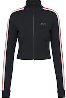 (Women) PRADA SS22 Black Striped Knit Jacket 138600-10UD-F0002-S-212 (Women) PRADA SS22 Black Striped Knit Jacket 138600-10UD-F0002-S-212