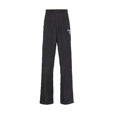 (Women) PRADA SS22 Black Striped Wide-Leg Casual Trousers. 22H873-1WQ9-F0967