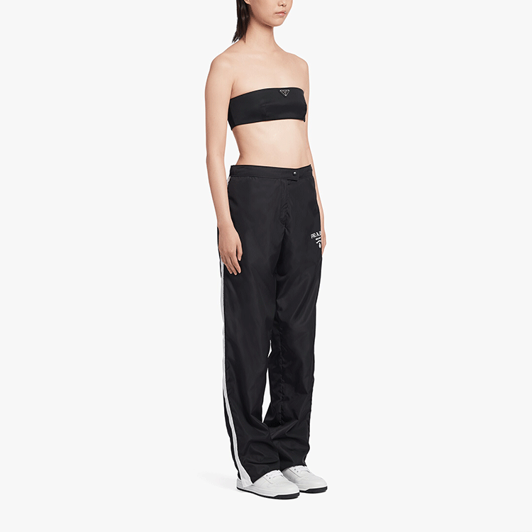 Purchase (Women) PRADA SS22  Black Striped Wide-Leg Casual Trousers. 22H873-1WQ9-F0967
