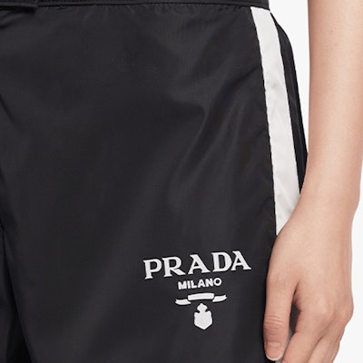 (Women) PRADA SS22 Black Striped Wide-Leg Casual Trousers. 22H873-1WQ9-F0967 Details for (Women) PRADA SS22 Black Striped Wide-Leg Casual Trousers. 22H873-1WQ9-F0967