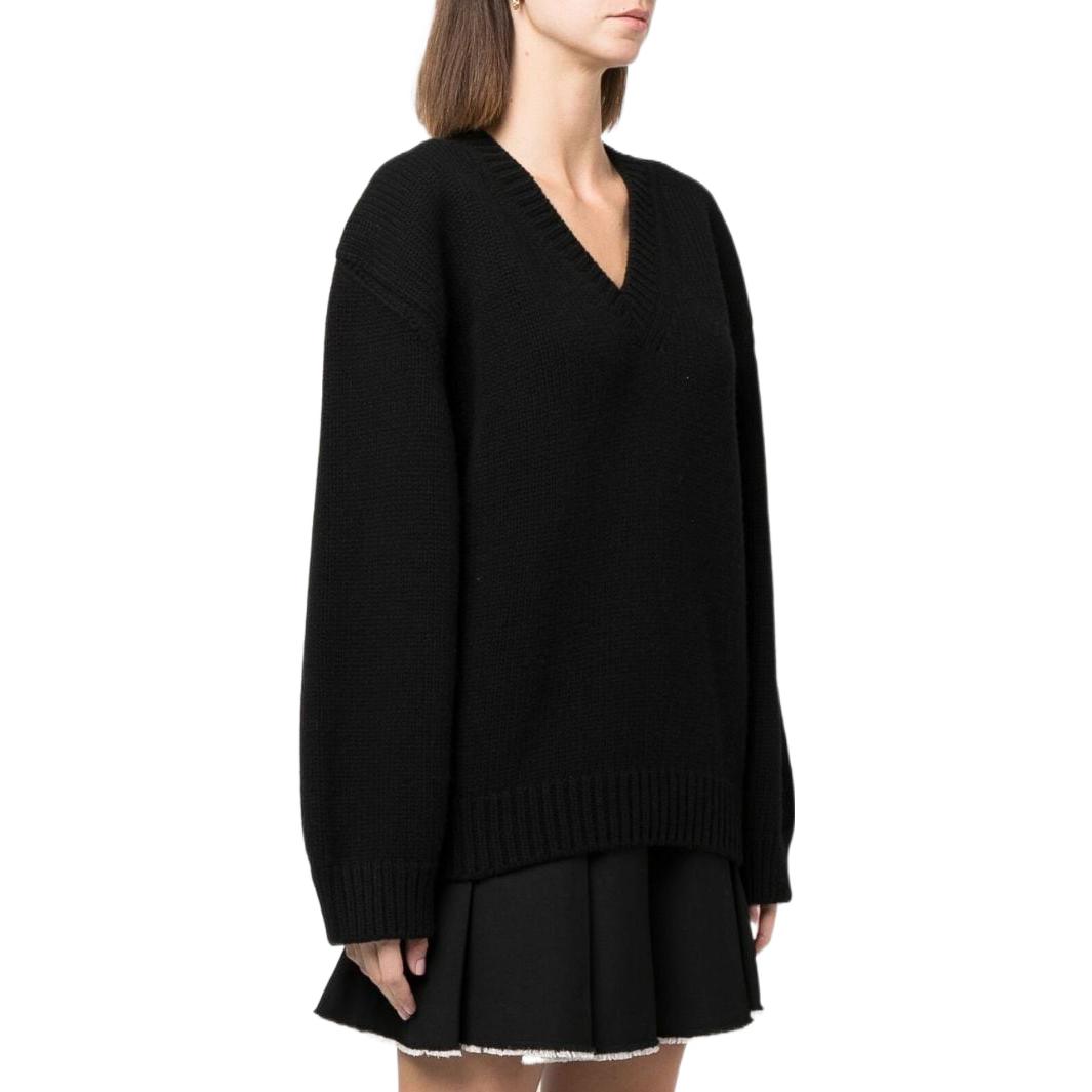 Purchase (W) PRADA SS22 黑色V領羊毛針織毛衣 P24T1M-S222-114JF-0-002