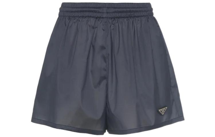 (Women) PRADA SS22  Blue Triangle Logo Casual Shorts. P218G-10GP-F0008-S-221