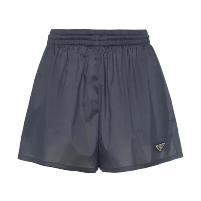 (Women) PRADA SS22 Blue Triangle Logo Casual Shorts. P218G-10GP-F0008-S-221