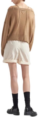 (W) PRADA SS22 Sweater Rajut Lengan Panjang Oversized Coklat. P24P1CS22110RX-F0040 Lookbook (W) PRADA SS22 Sweater Rajut Lengan Panjang Oversized Coklat. P24P1CS22110RX-F0040