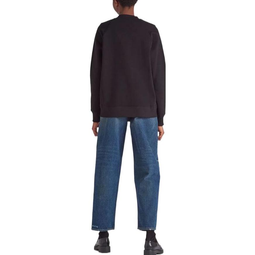 Shop (W) 普拉达 SS22 对比标志印花黑色圆领卫衣 134645-S221-10GWF-0-967