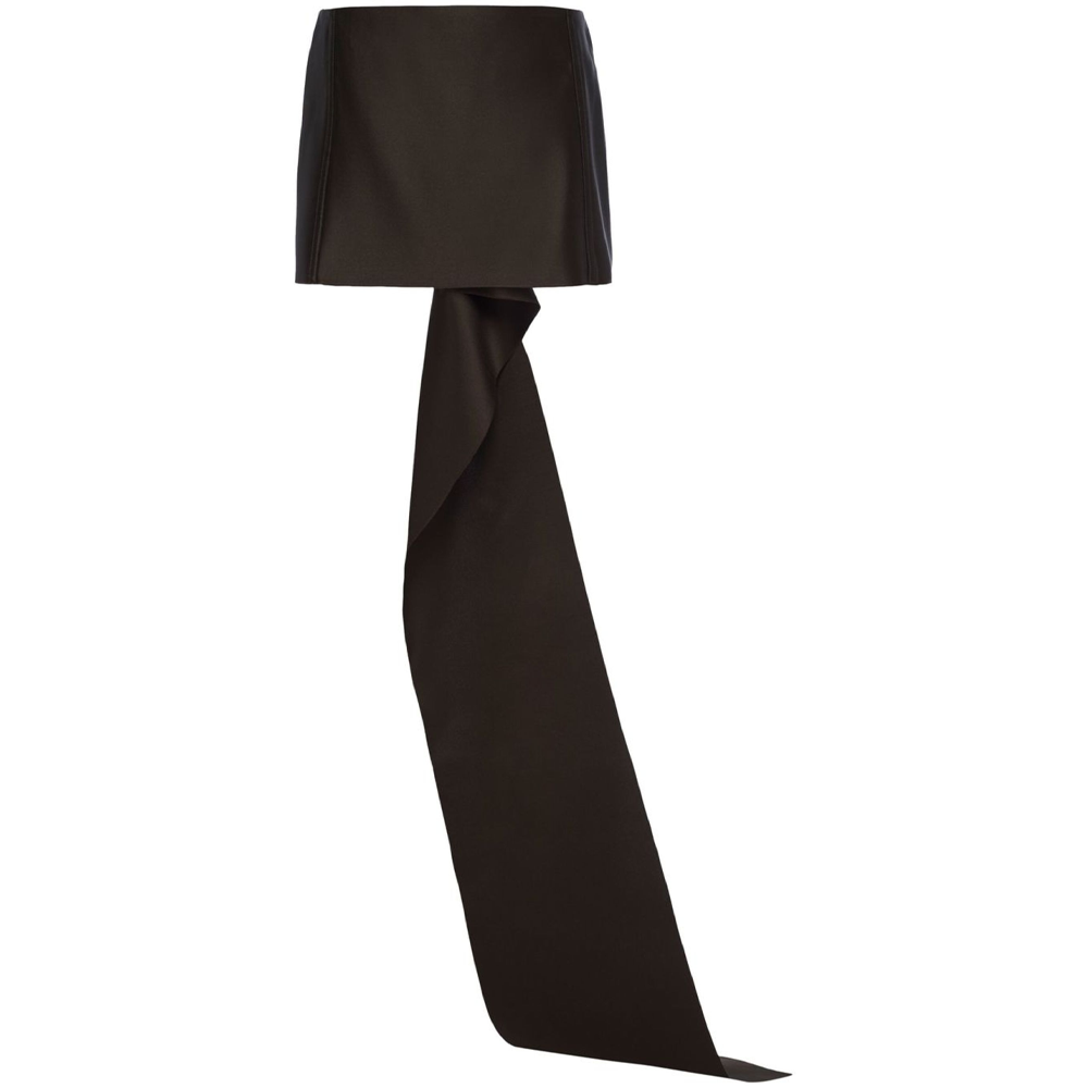 (Women) PRADA SS22  Double Satin Mini Skirt in Black P192TGS221393-F0324