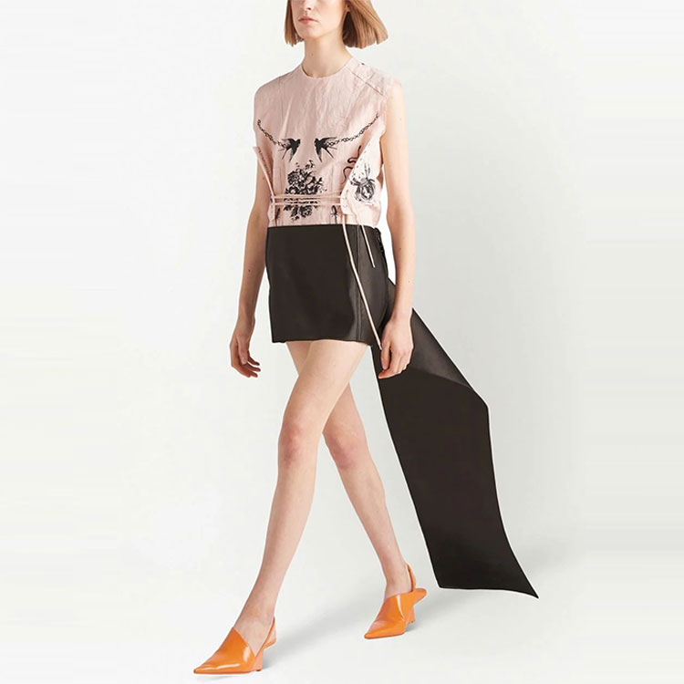 Lookbook (W) PRADA SS22 ダブルサテンミニスカート ブラック P192TGS221393-F0324