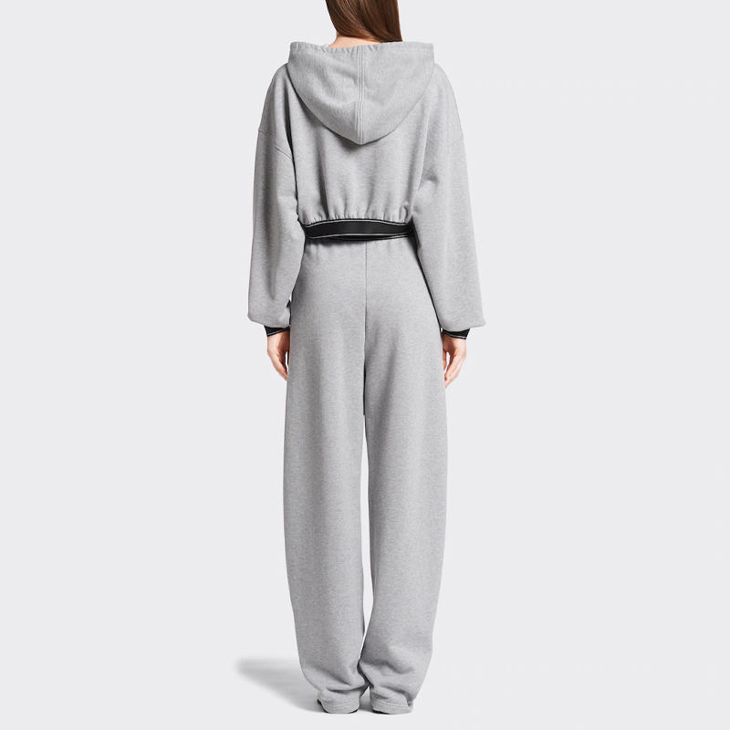 (Women) PRADA SS22  Grey Logo Hoodie Long-Sleeve Cropped Sweatshirt. 134648-10FI-F0031-S-221 圖 4