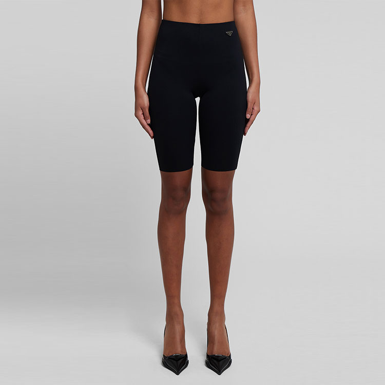 Shop (W) 普拉达 SS22 高腰修身短裤 黑色 32128-1YQ4-F0002