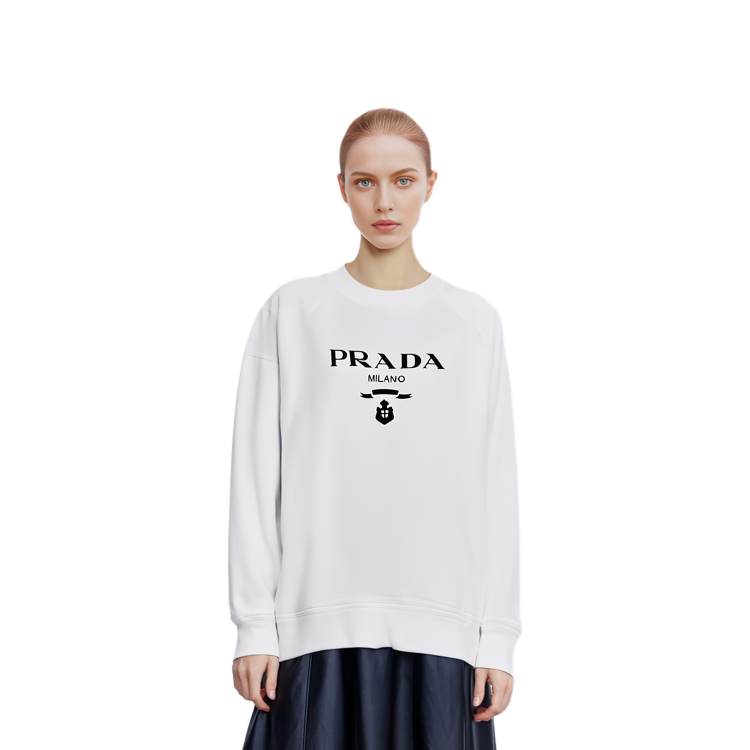 Purchase (W) 普拉达 SS22 标志印花白色棉质卫衣 134645S22110GW-F0964