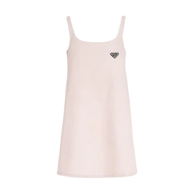(Women) PRADA SS22 Pink Denim Sleeveless Mini Dress. GFA122-10H7-F0T08