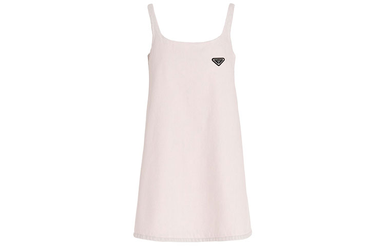 Order (W) PRADA SS22 Vestido Mini Sin Mangas de Denim Rosa. GFA122-10H7-F0T08