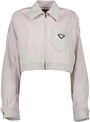(Women) PRADA SS22 Pink Short Zip Jacket with Triangle Logo. GFB279-10H7-F0T08 Buy (Women) PRADA SS22 Pink Short Zip Jacket with Triangle Logo. GFB279-10H7-F0T08