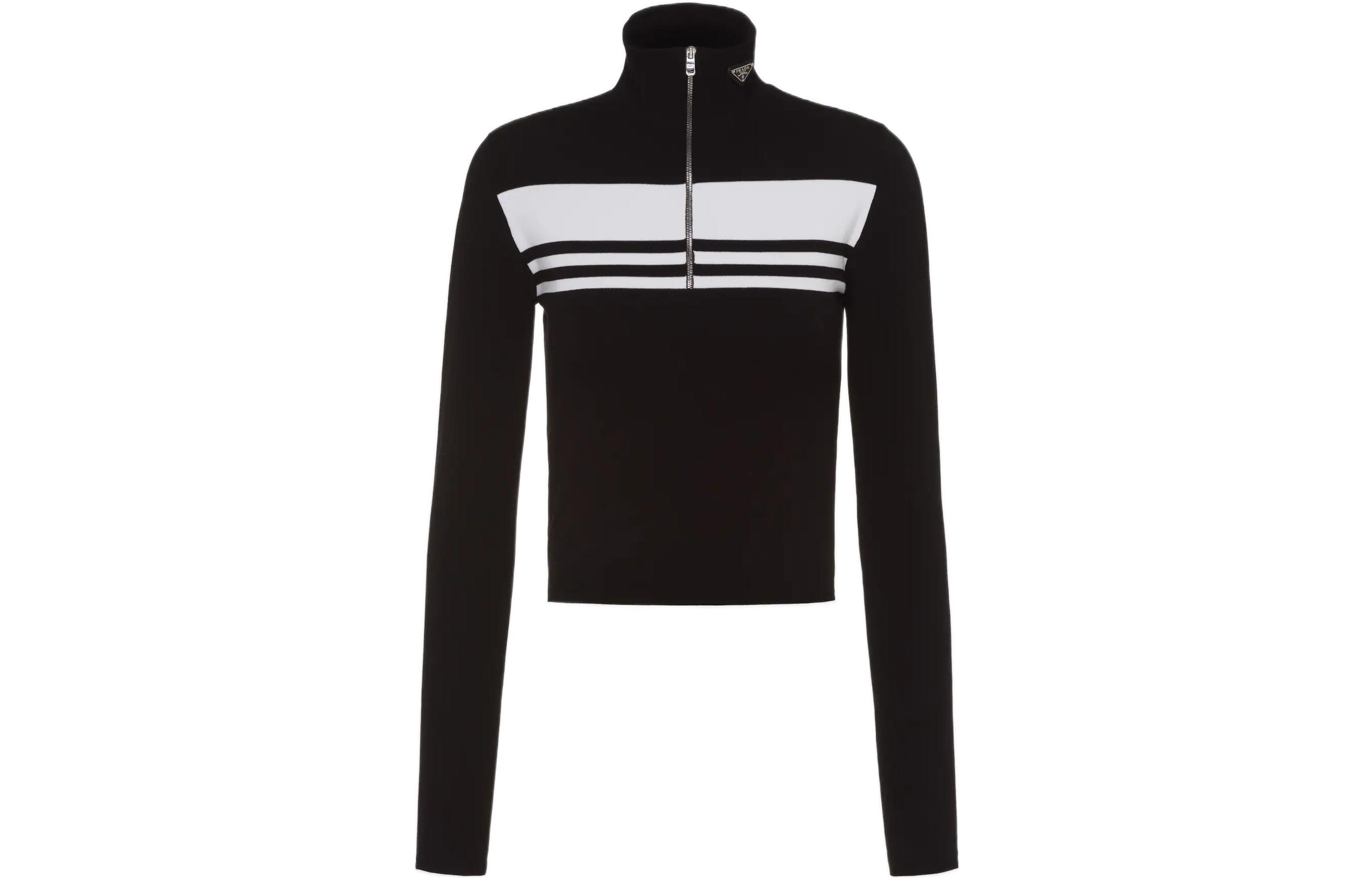 Order (Women) PRADA SS22  Striped Knit Sweater Black P26436-10R0-F0967-S-221