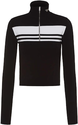 (Women) PRADA SS22 Striped Knit Sweater Black P26436-10R0-F0967-S-221 Order (Women) PRADA SS22 Striped Knit Sweater Black P26436-10R0-F0967-S-221