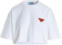 Buy (W) Camiseta Blanca Prada SS22 Logo Cuello Redondo Manga Corta. 3560A-10UP-F0009-S-212