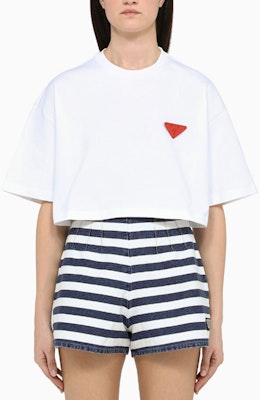 (W) Camiseta Blanca Prada SS22 Logo Cuello Redondo Manga Corta. 3560A-10UP-F0009-S-212 Purchase (W) Camiseta Blanca Prada SS22 Logo Cuello Redondo Manga Corta. 3560A-10UP-F0009-S-212