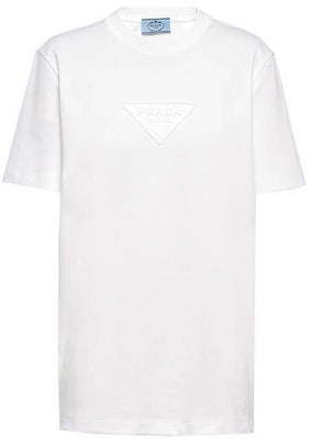 (Women) PRADA SS22 White Logo Patch Short-Sleeve T-Shirt. 35838-10YI-F0009-S-161 Buy (Women) PRADA SS22 White Logo Patch Short-Sleeve T-Shirt. 35838-10YI-F0009-S-161