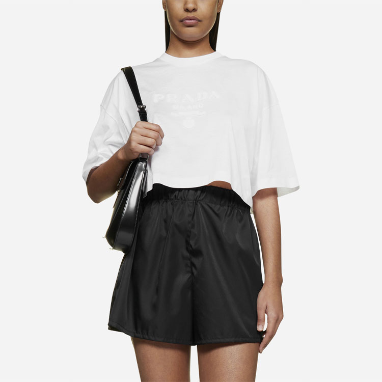 (Women) PRADA SS22  White Logo Print Short Sleeve Crew Neck T-Shirt 3560AR-10IN-F0009 圖 4