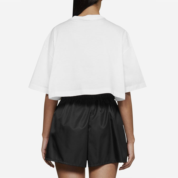 (Women) PRADA SS22  White Logo Print Short Sleeve Crew Neck T-Shirt 3560AR-10IN-F0009 圖 5