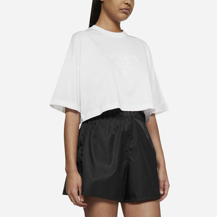 (Women) PRADA SS22  White Logo Print Short Sleeve Crew Neck T-Shirt 3560AR-10IN-F0009 圖 6