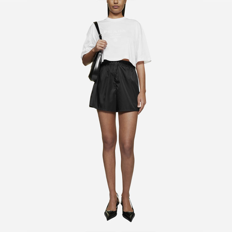 (Women) PRADA SS22  White Logo Print Short Sleeve Crew Neck T-Shirt 3560AR-10IN-F0009 圖 7