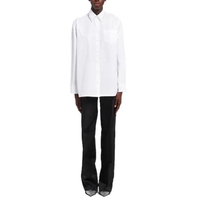 Lookbook (W) PRADA SS22 白色長袖防曬襯衫附胸袋 P449FR-10CI-F0009-S-221