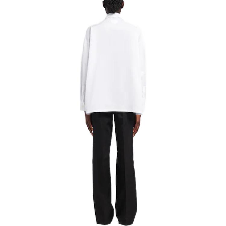 Shop (W) PRADA SS22 白色長袖防曬襯衫附胸袋 P449FR-10CI-F0009-S-221