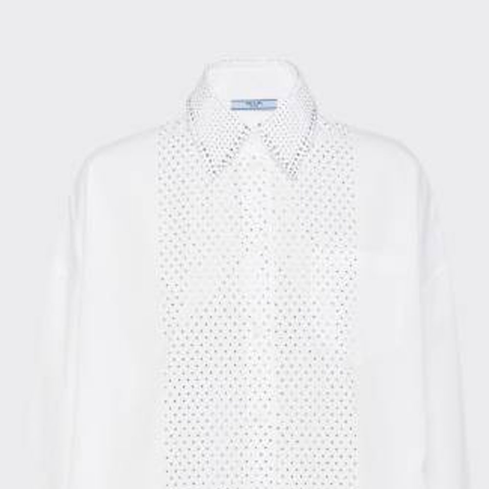 Details for (W) PRADA SS22 白色長袖防曬襯衫附胸袋 P449FR-10CI-F0009-S-221