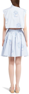 (Women) PRADA SS22 Floral & Striped Print Sleeveless Poplin Shirt Women’s Light Blue P456F-10MY-F0076-S-221 Shop (Women) PRADA SS22 Floral & Striped Print Sleeveless Poplin Shirt Women’s Light Blue P456F-10MY-F0076-S-221