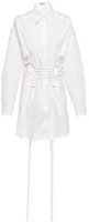 (Women) PRADA SS22 Printed Poplin Short Long-Sleeve Dress White Fashion. P3H11-1XV2-F0009-S-221 (Women) PRADA SS22 Printed Poplin Short Long-Sleeve Dress White Fashion. P3H11-1XV2-F0009-S-221