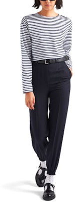 (W) PRADA SS22 藍色條紋長袖T恤 女款 34628-103J-F0UB0-S-221 Lookbook (W) PRADA SS22 藍色條紋長袖T恤 女款 34628-103J-F0UB0-S-221