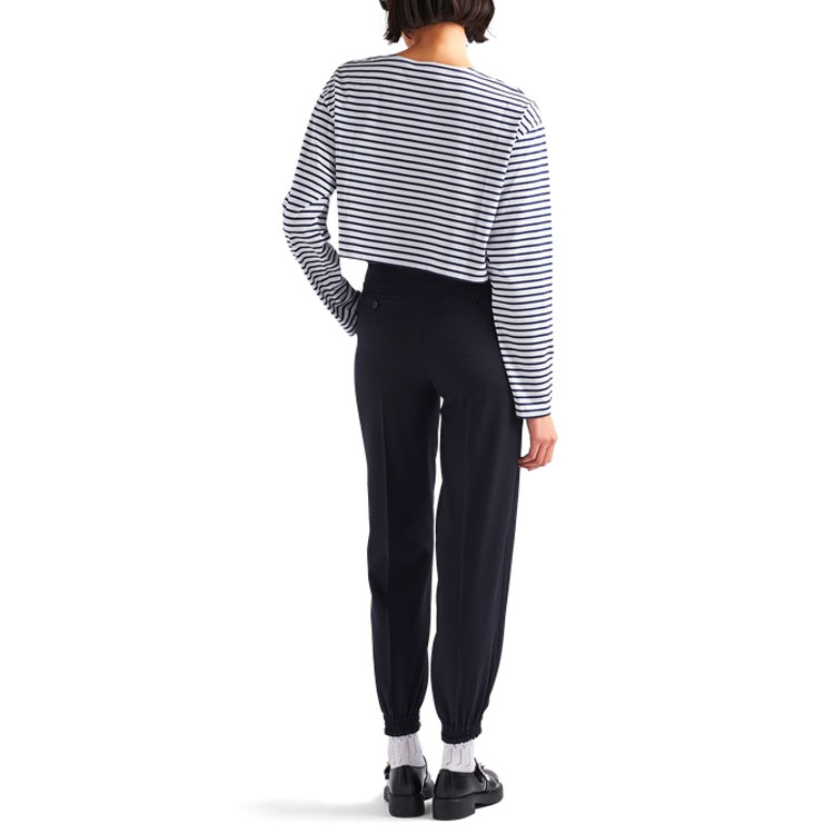 Shop (W) PRADA SS22 藍色條紋長袖T恤 女款 34628-103J-F0UB0-S-221