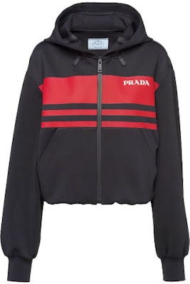 (W) 普拉达 SS22 条纹标志印花纯色连帽外套 女士 黑色 138598-10QM-F0002-S-212 Order (W) 普拉达 SS22 条纹标志印花纯色连帽外套 女士 黑色 138598-10QM-F0002-S-212