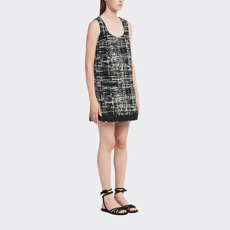 Purchase (W) Vestido Mini Sin Mangas Tweed Marfil PRADA SS22 Moda. P3G46-10FV-F0A72-S-221