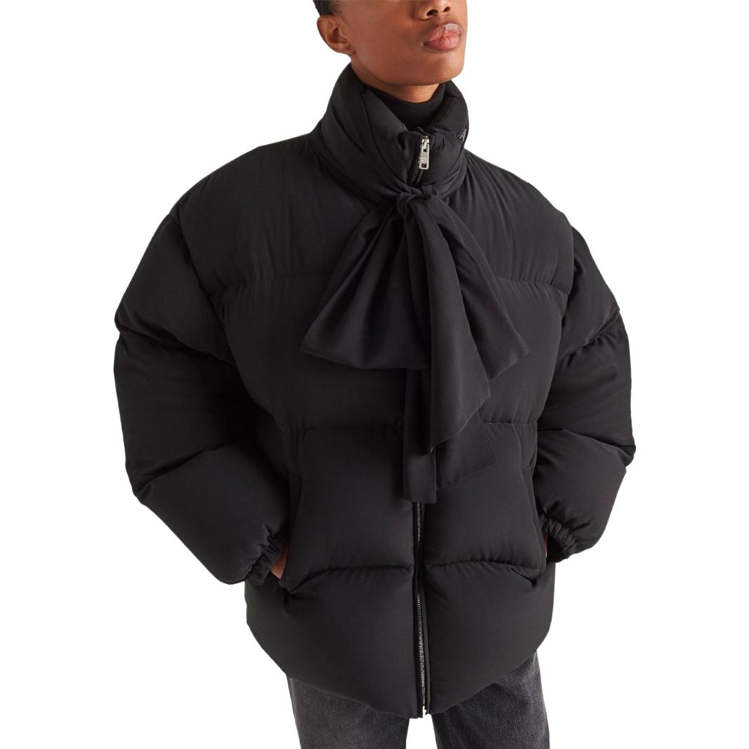 (Women) PRADA SS23  Black Logo Cotton Scarf Jacket. 292051-11C3-F0002 圖 5