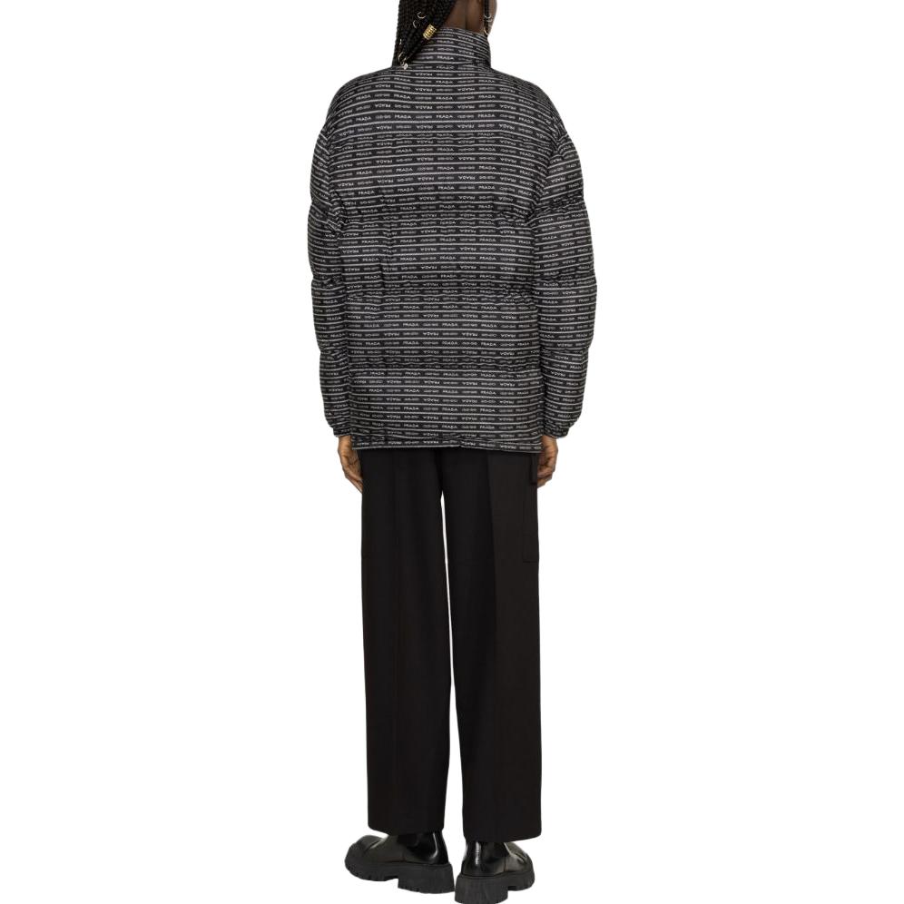 Shop (Women) PRADA SS23  Black Logo Down Puffer Jacket 292129-1X60-F0967-S-232