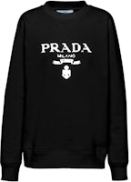 (Women) PRADA SS23 Black Logo Print Crewneck Long Sleeve Sweatshirt. 134631-1ZT7-F0967-S-202 (Women) PRADA SS23 Black Logo Print Crewneck Long Sleeve Sweatshirt. 134631-1ZT7-F0967-S-202