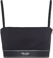(Women) PRADA SS23 Black Logo Print Square Neck Cami Top. P962I-F62-F0002-S-221 (Women) PRADA SS23 Black Logo Print Square Neck Cami Top. P962I-F62-F0002-S-221