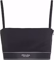 Order (W) PRADA SS23 黑色Logo印花方領背心上衣。 P962I-F62-F0002-S-221