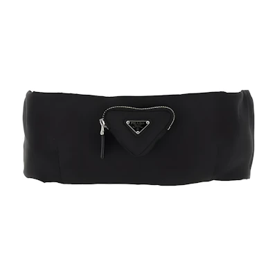 (Women) PRADA SS23 Black Logo Short Tube Top. 24X707-1WQ8-F0002-S-232