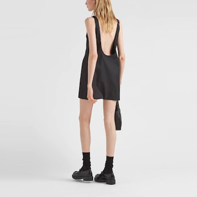 (Women) PRADA SS23 Black Nylon Sleeveless Dress with Triangle Logo. 230690-1WQ8-F0002-S-231 Purchase (Women) PRADA SS23 Black Nylon Sleeveless Dress with Triangle Logo. 230690-1WQ8-F0002-S-231