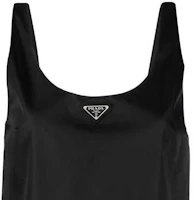 Cheap (W) PRADA SS23 黑色尼龍無袖連衣裙 三角標誌款式 230690-1WQ8-F0002-S-231