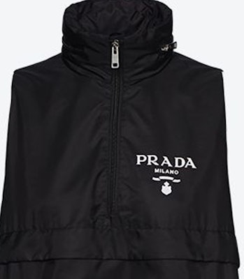 (Women) PRADA SS23 Black Sleeveless Hoodie Dress with Logo Print. 23X691-1WQ9-F0002-S-231 Details for (Women) PRADA SS23 Black Sleeveless Hoodie Dress with Logo Print. 23X691-1WQ9-F0002-S-231