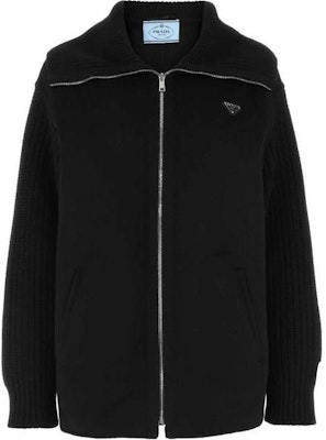 (Women) PRADA SS23 Black Solid Color Zip-Up Collar Sweater. P635PS2221R4K-F0002 Order (Women) PRADA SS23 Black Solid Color Zip-Up Collar Sweater. P635PS2221R4K-F0002