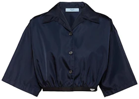 Order (W) PRADA SS23 Kemeja Pendek Biru Nylon dengan Perlindungan UV 240719-1WQ8-F01AE-S-231