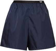 (Women) PRADA SS23 Blue Straight Shorts with Waist Logo Print. 22E757-1WQ8-F01AE-S-231 (Women) PRADA SS23 Blue Straight Shorts with Waist Logo Print. 22E757-1WQ8-F01AE-S-231