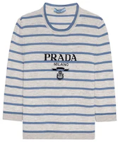 Order (W) PRADA SS23 藍色條紋設計圓領短袖針織上衣 P24V1G-11J5-F0VWZ-S-231