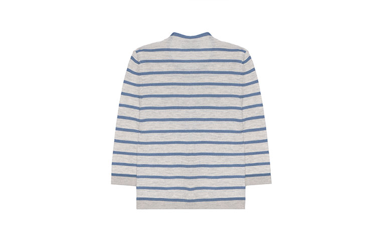 (Women) PRADA SS23  Blue Striped Detail Crewneck Short Sleeve Knit Top. P24V1G-11J5-F0VWZ-S-231 圖 3